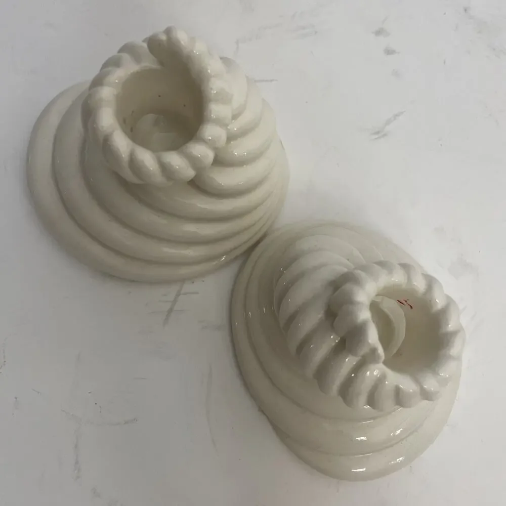 Ram Horn ceramic candelabra Vintage candle holder Set Of 2 - 70s - UNC Tarheels